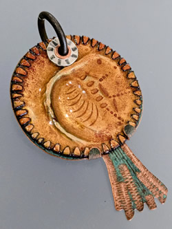 torch fired enamel pendant